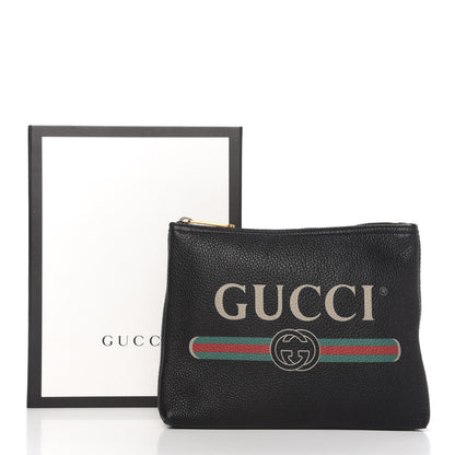 Gucci Pebbled Calfskin Medium Logo Portfolio Clutch Black 12 of 12