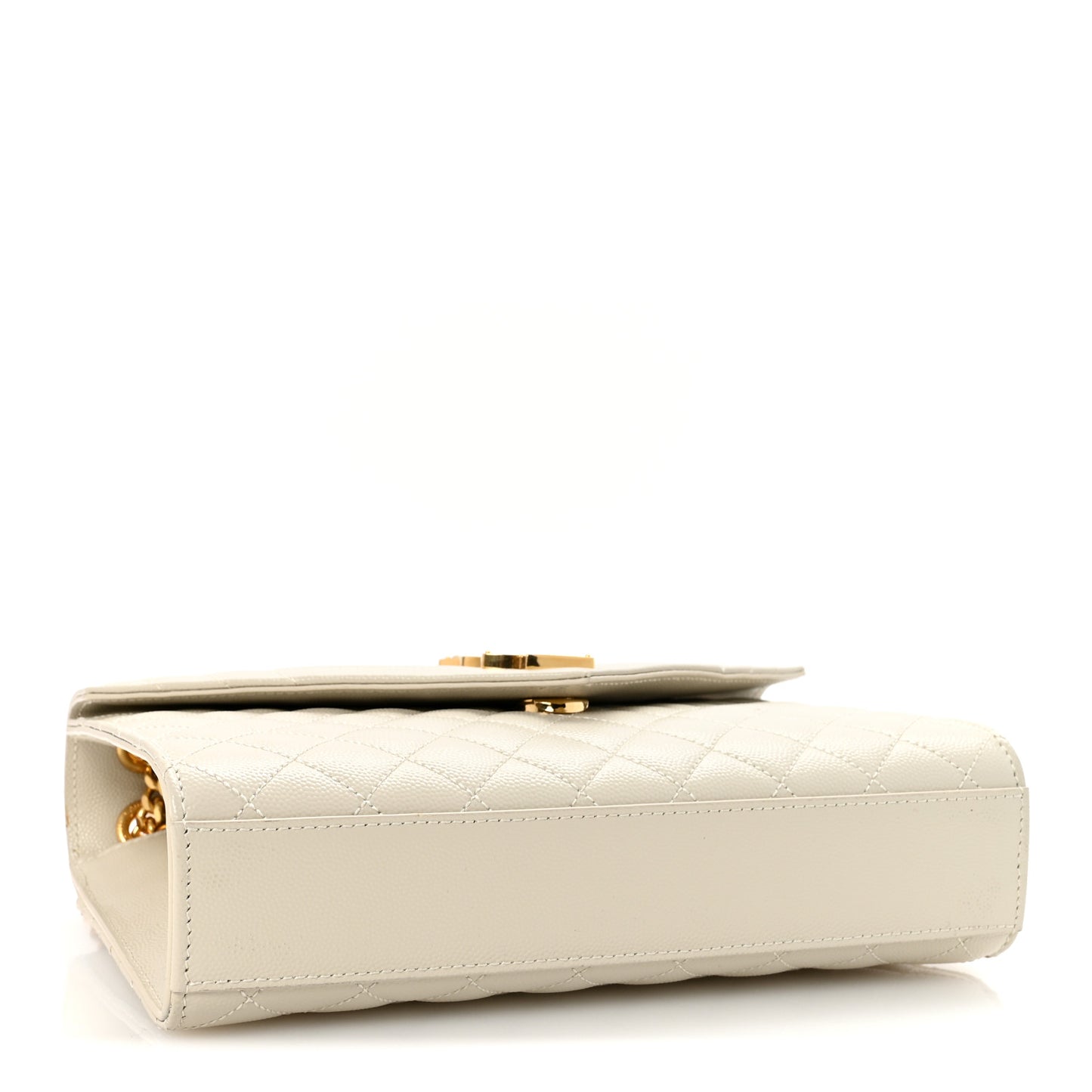 Grain De Poudre Textured Mixed Matelasse Medium Triquilt Monogram Satchel Crema Soft