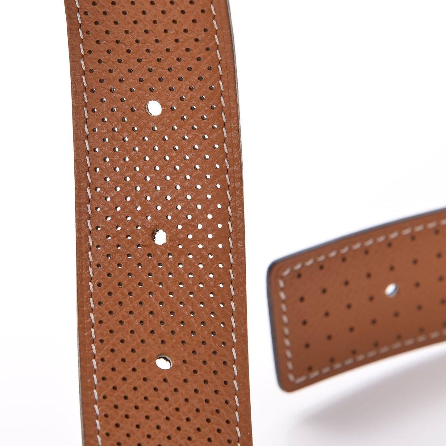 Epsom Perforated 32mm Belt Strap 80 Black Gold