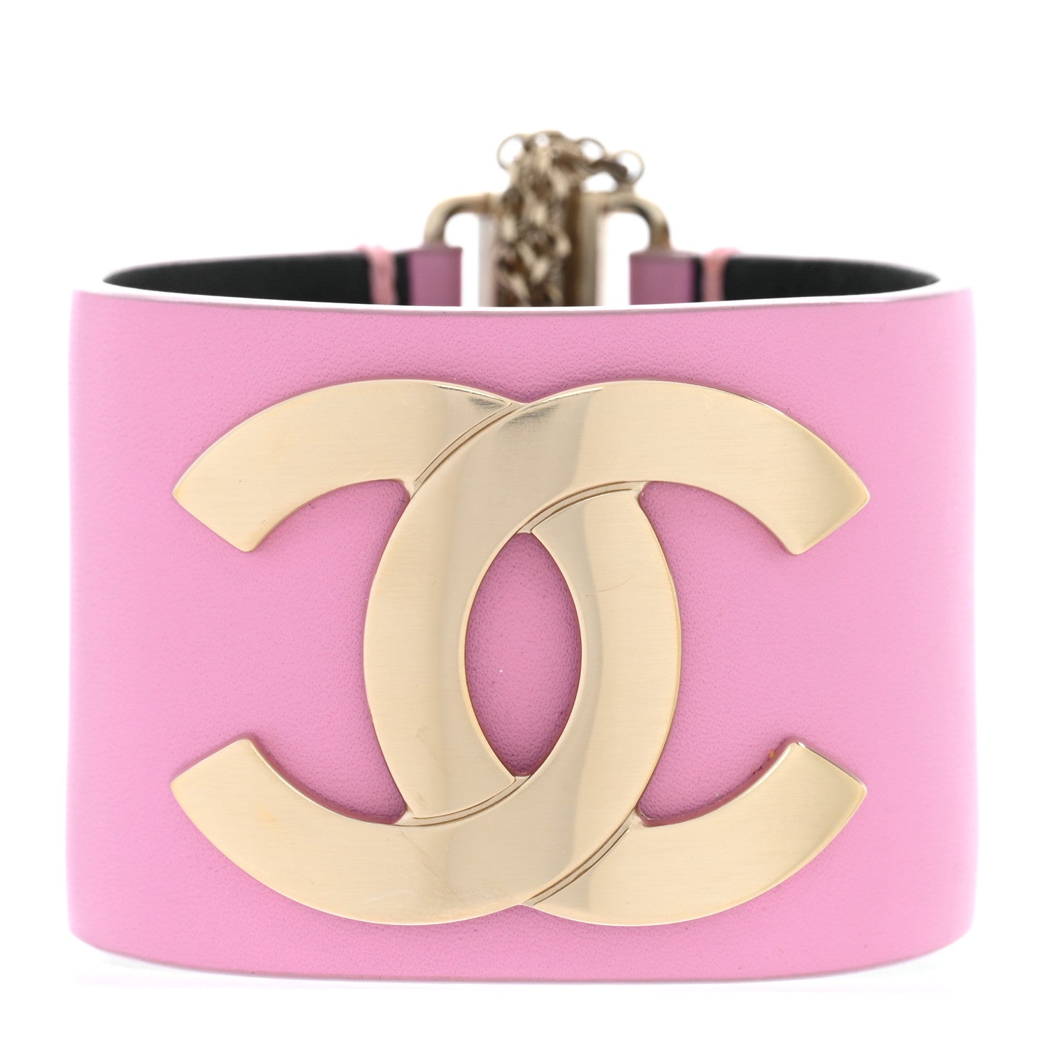 Chanel Calfskin CC Wide Cuff M Pink 1 of 5