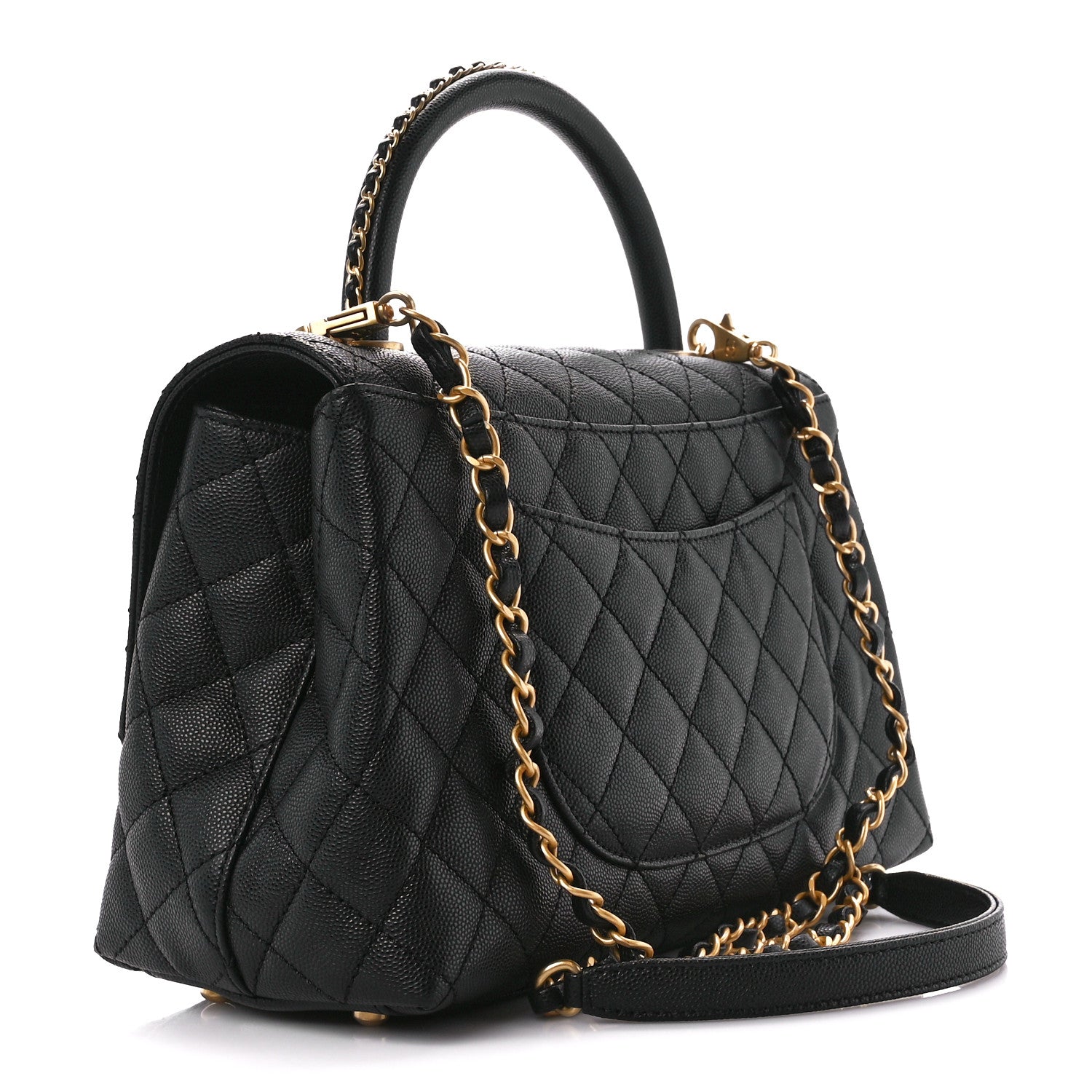 Chanel Caviar Quilted Small Coco Chain Handle Flap Black 3 of 12