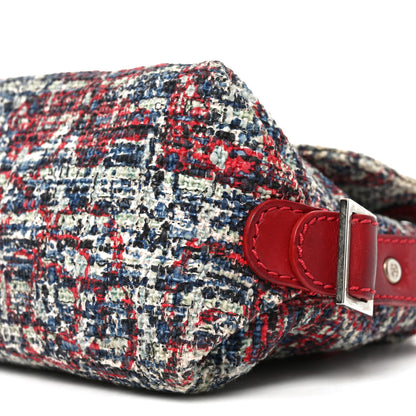 Chanel Tweed Lambskin Flap Blue Red 10 of 11