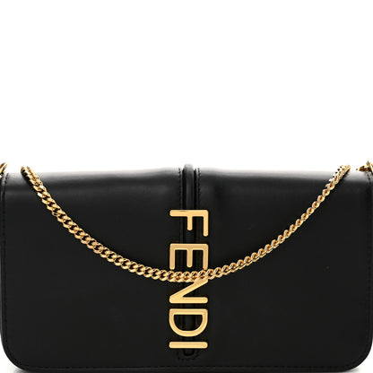 Fendi Vitello Grace Matte Fendigraphy Wallet On Chain Black 8 of 11