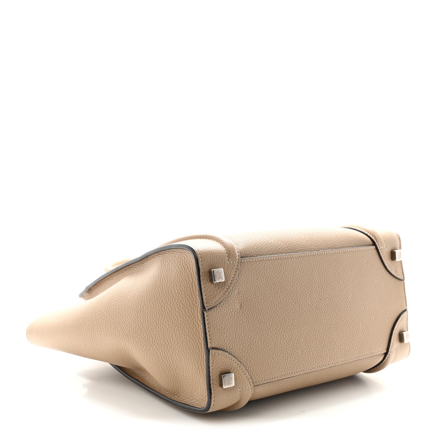Celine Drummed Calfskin Micro Luggage Dune 4 of 9