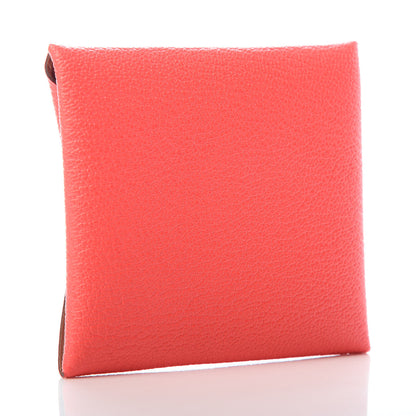 Hermes Chevre Mysore Bastia Verso Coin Purse Rose Texas Quebracho 3 of 6