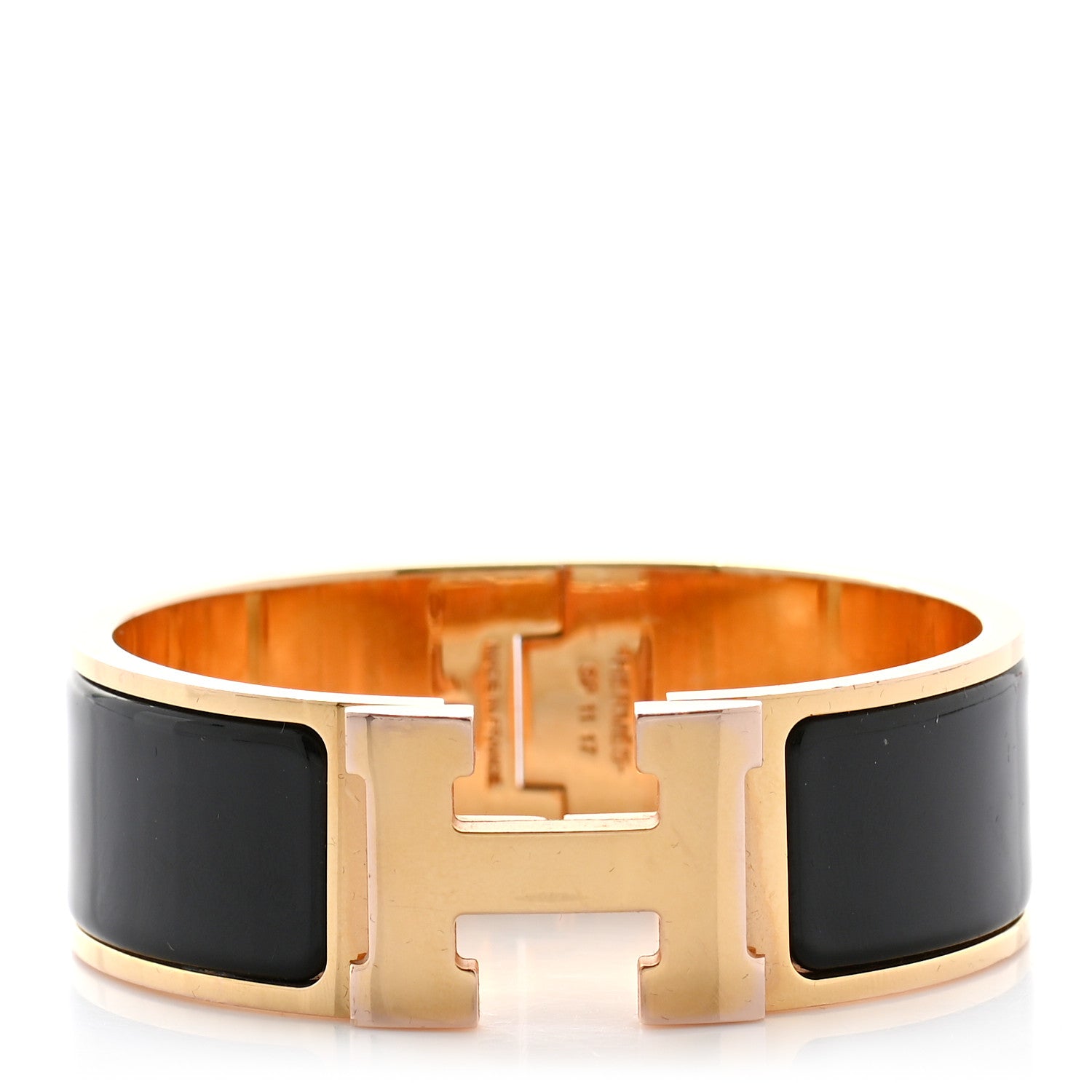 Hermes Enamel Wide Clic Clac H Bracelet PM Black 1 of 4