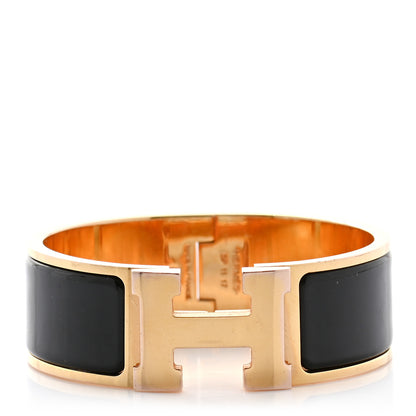 Hermes Enamel Wide Clic Clac H Bracelet PM Black 1 of 4