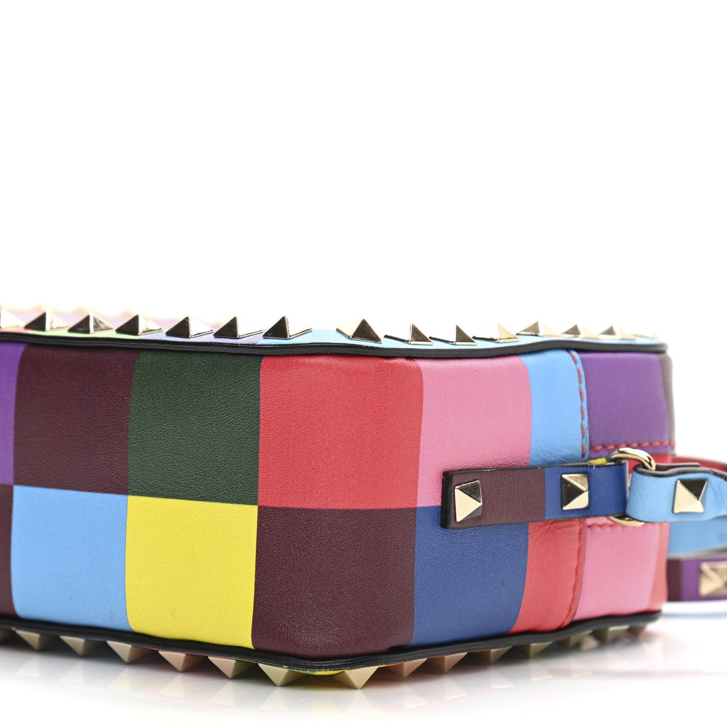 Vitello 1973 Rockstud Camera Crossbody Bag Multicolor