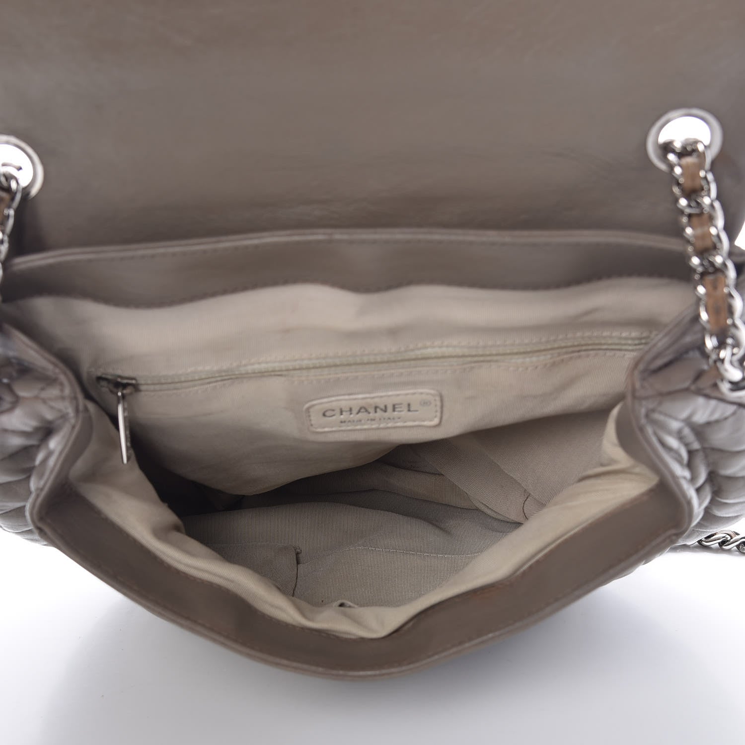 Chanel Washed Lambskin Quilted Large Chain Around Messenger Taupe 5 of 12