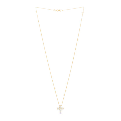 Roberto Coin 18K Yellow Gold Diamond Tiny Treasures Square Cross Pendant Necklace 2 of 3