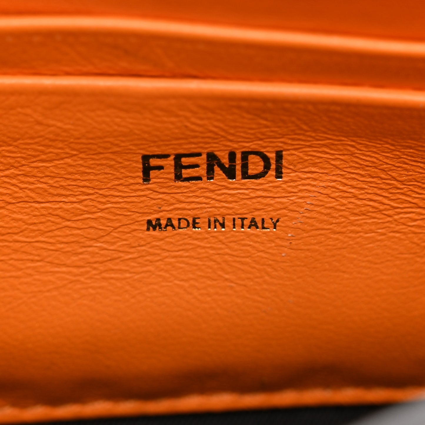 Nappa FF 1974 Embossed Mini Baguette Clementine