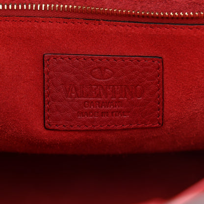 Valentino Garavani Grained Calfskin Rockstud Double Handle Cinch Tote Rosso Valentino 6 of 9