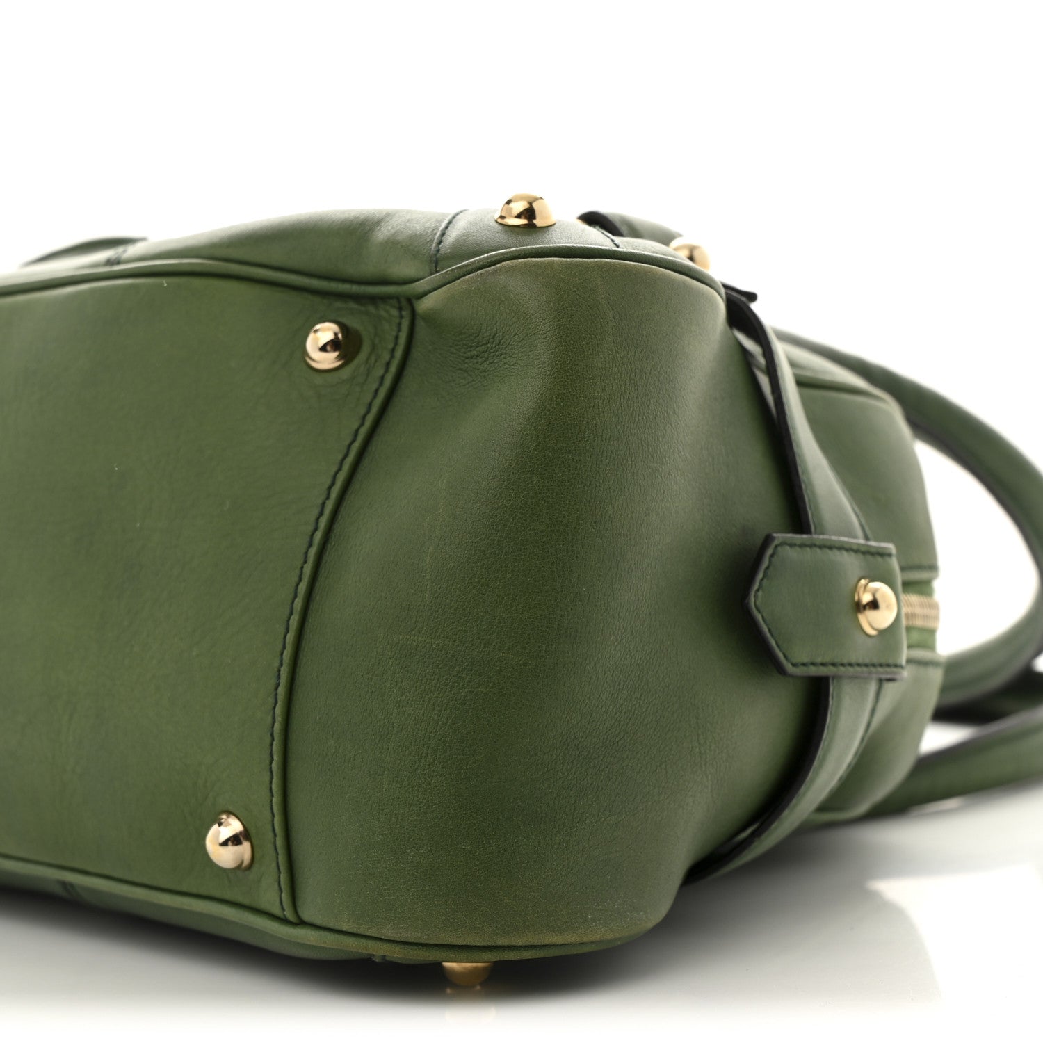 Gucci Calfskin Large Horsebit Chain Satchel Green 10 of 15