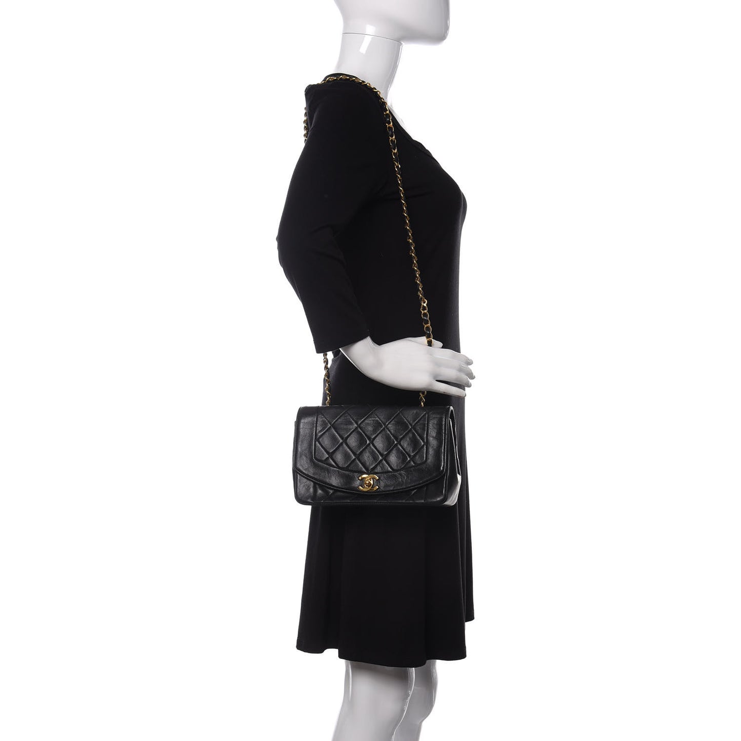 Lambskin Quilted Small Single Flap Black