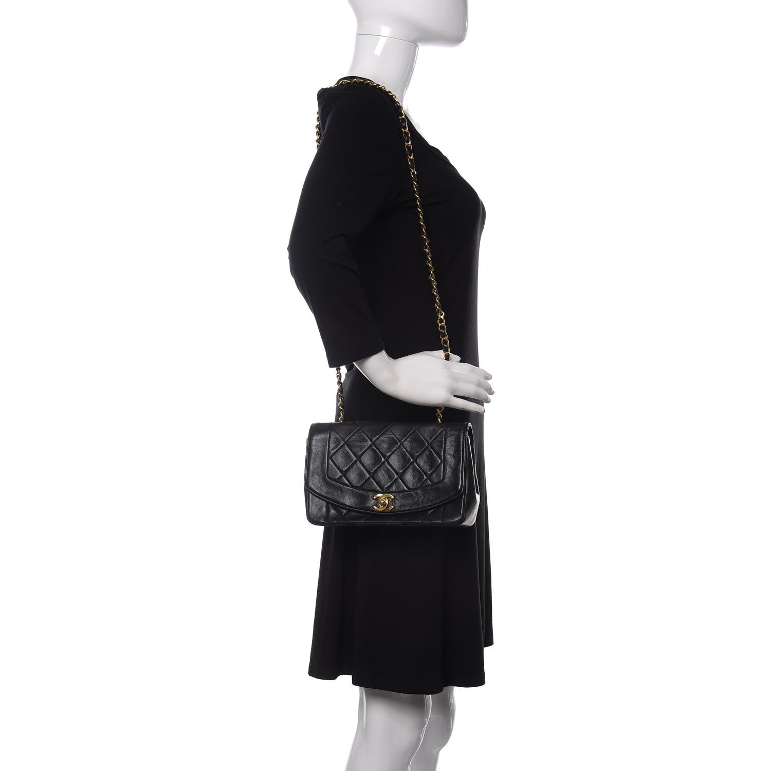Chanel Lambskin Quilted Small Single Flap Black 2 of 12