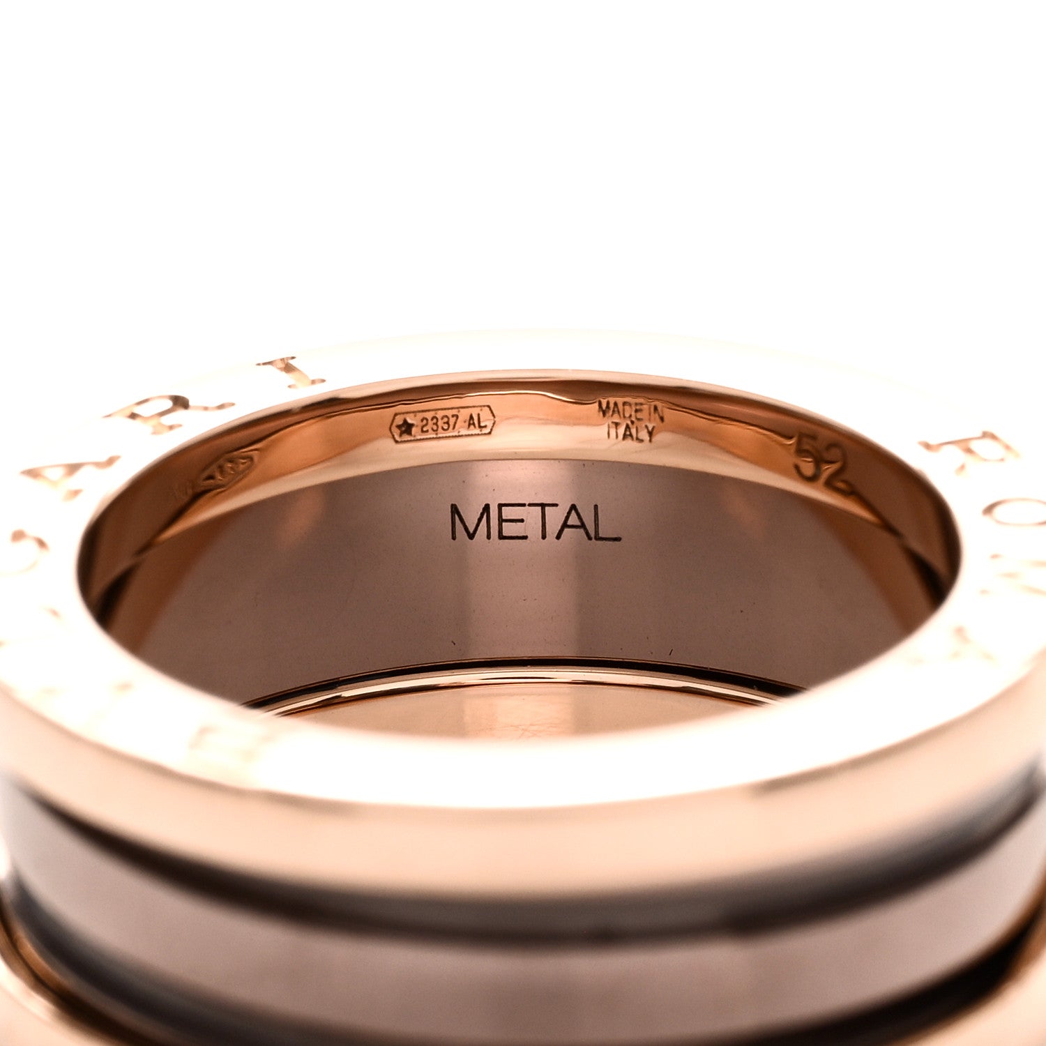 Bulgari 18K Rose Gold Bronze Cermet Roma B.Zero1 Two-Band Ring 52 6 4 of 5