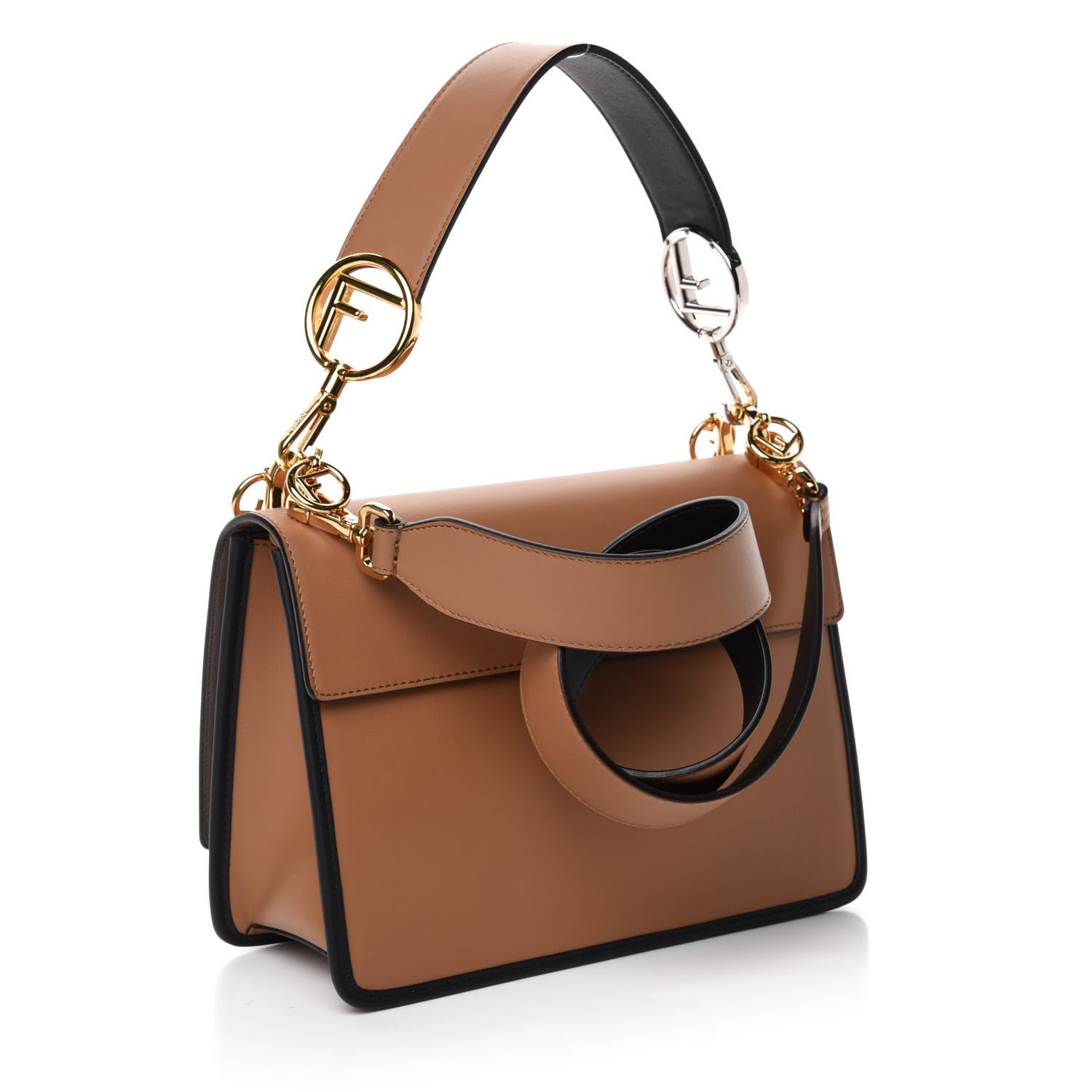 Fendi Vitello Century F is Fendi FF Embossed Kan I Shoulder Bag Orzo Tobacco 4 of 11