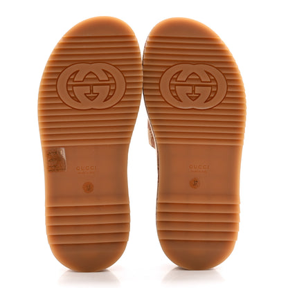 Gucci Canvas GG Monogram Angelina Platform Slide Sandals 37 Beige Ruggine 5 of 9