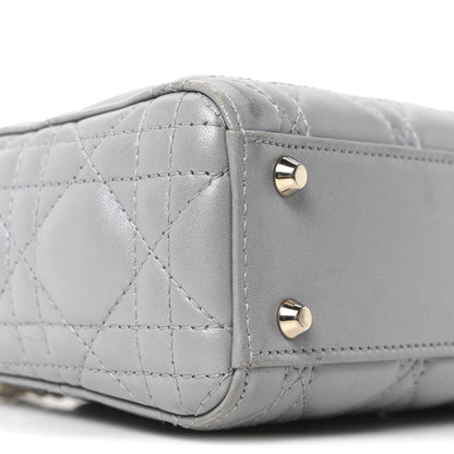 Christian Dior Metallic Lambskin Cannage Mini Lady Dior Gray 9 of 10