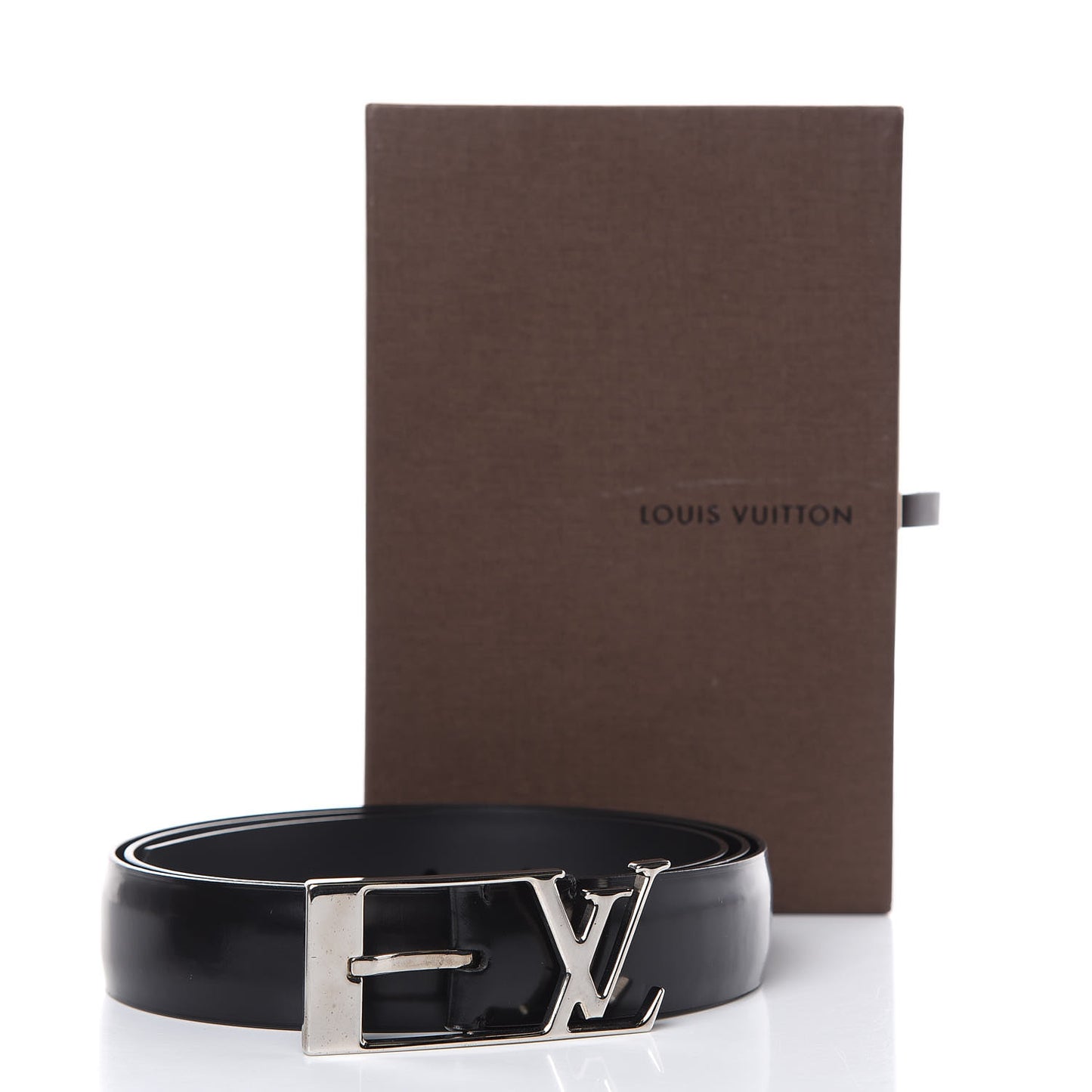 Glazed Calfskin LV Anagramme 30mm Belt 110 44 Black