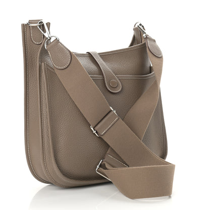 Hermes Taurillon Clemence Evelyne III PM Etoupe 2 of 8