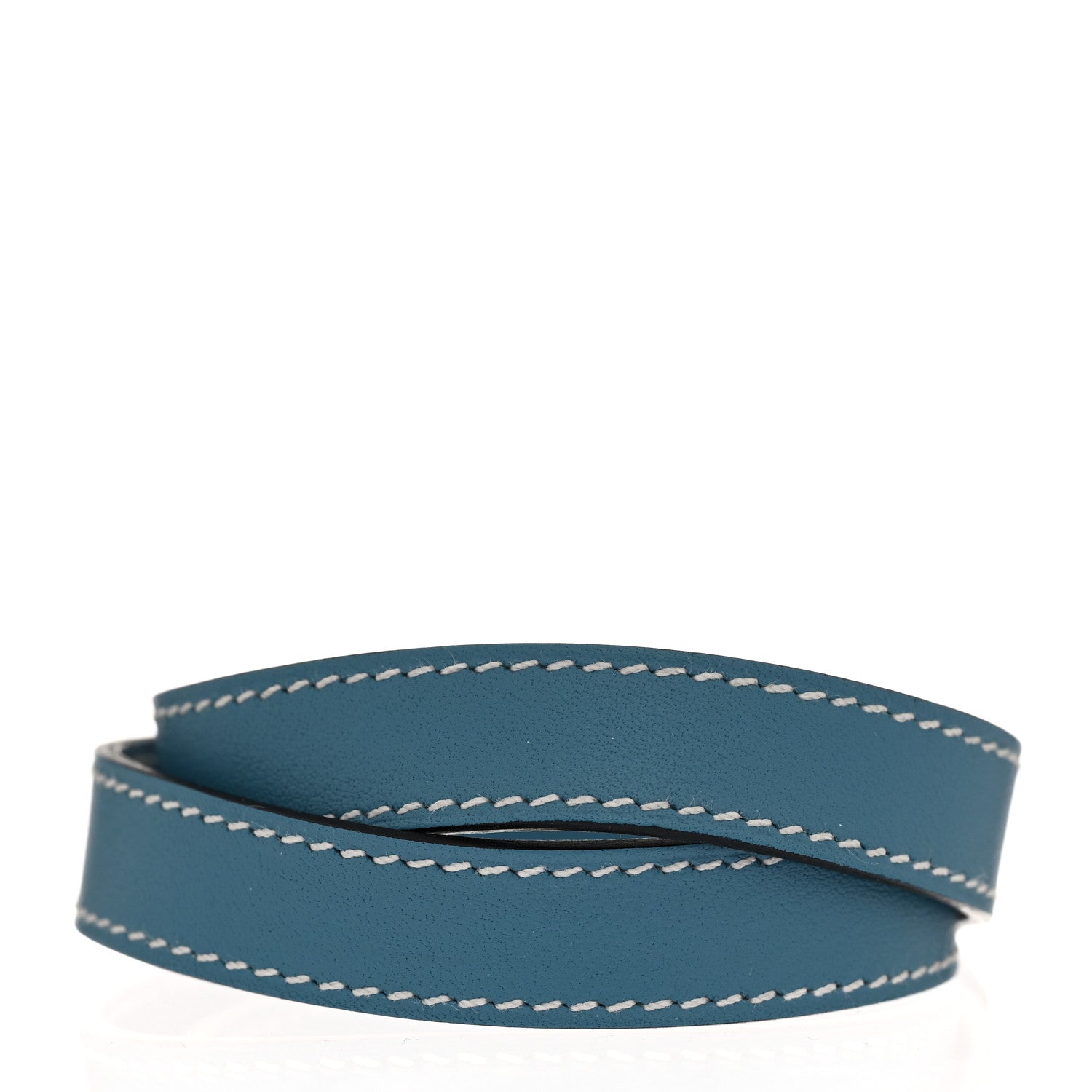 Hermes Swift Kelly Double Tour Bracelet T4 New Blue Jean 3 of 5