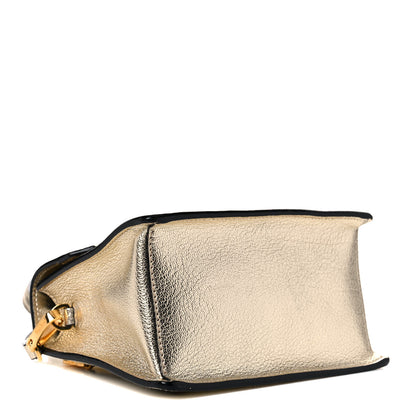 Miu Miu Metallic Goatskin Madras Top Handle Bag Gold 3 of 11