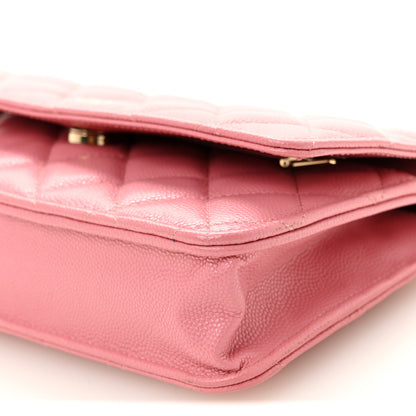 Chanel Caviar Quilted Wallet on Chain WOC Pink 11 of 11