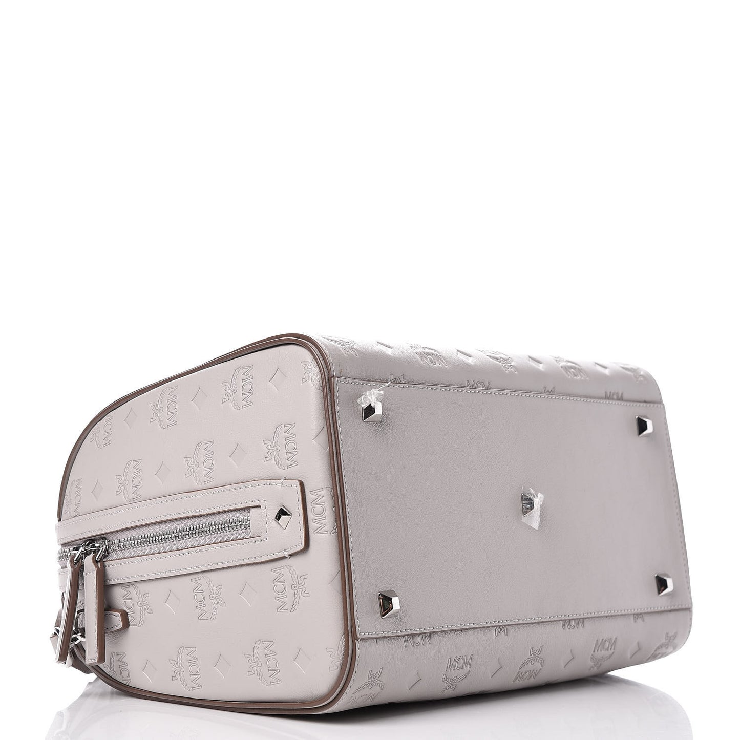 Calfskin Ottomar Monogram Essential Boston Bag Dove