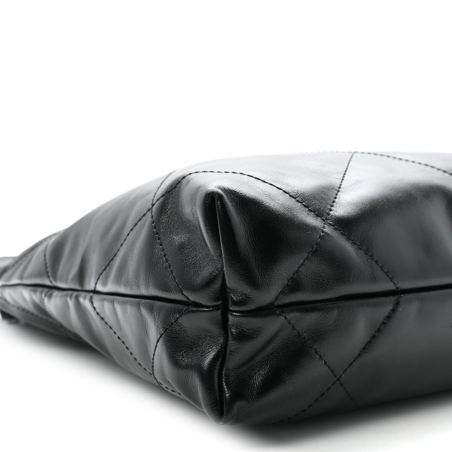 Shiny Calfskin Quilted Small Chanel 22 So Black