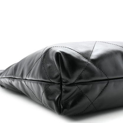 Chanel Shiny Calfskin Quilted Small Chanel 22 So Black 10 of 12
