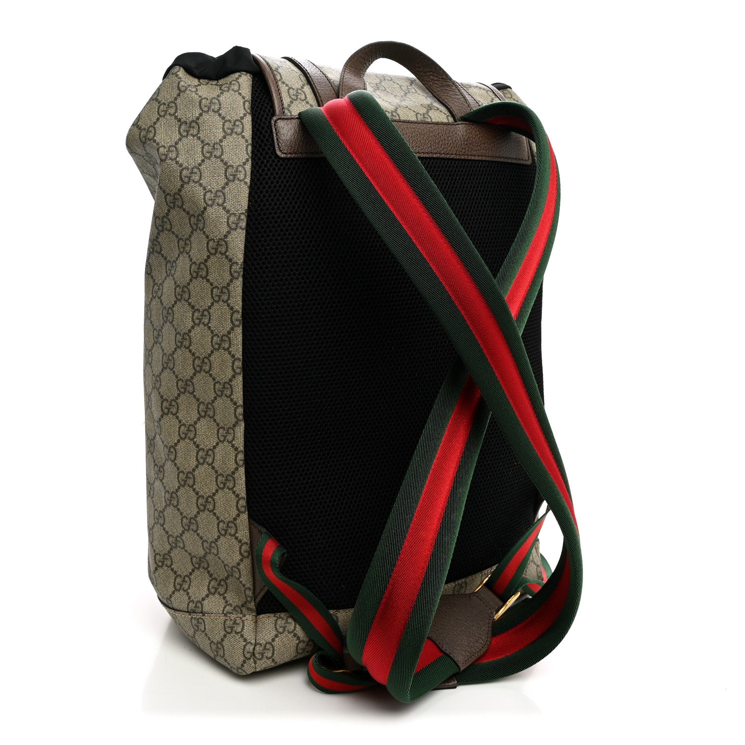 Gucci Soft GG Supreme Monogram Neo Vintage Double Buckle Backpack Beige New Acero Crop 3 of 9