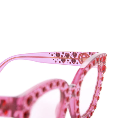 Gucci Acetate Crystal Heart GG0116S Sunglasses Fuchsia 5 of 8