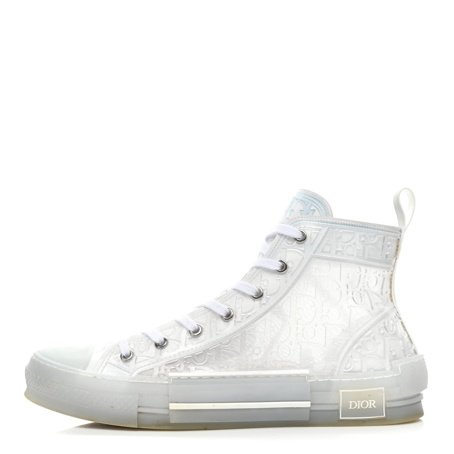 PVC Oblique Embossed Mens B23 High Top Sneakers 44 White