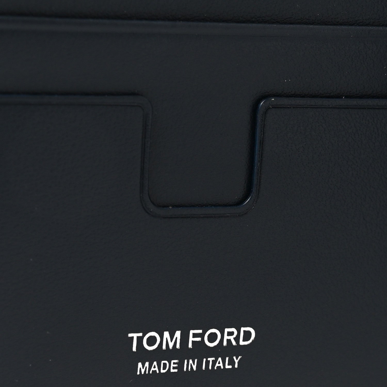 Tom Ford Glossy Calfskin Crocodile Embossed T Line Classic Bi-Fold Wallet Ink 6 of 7