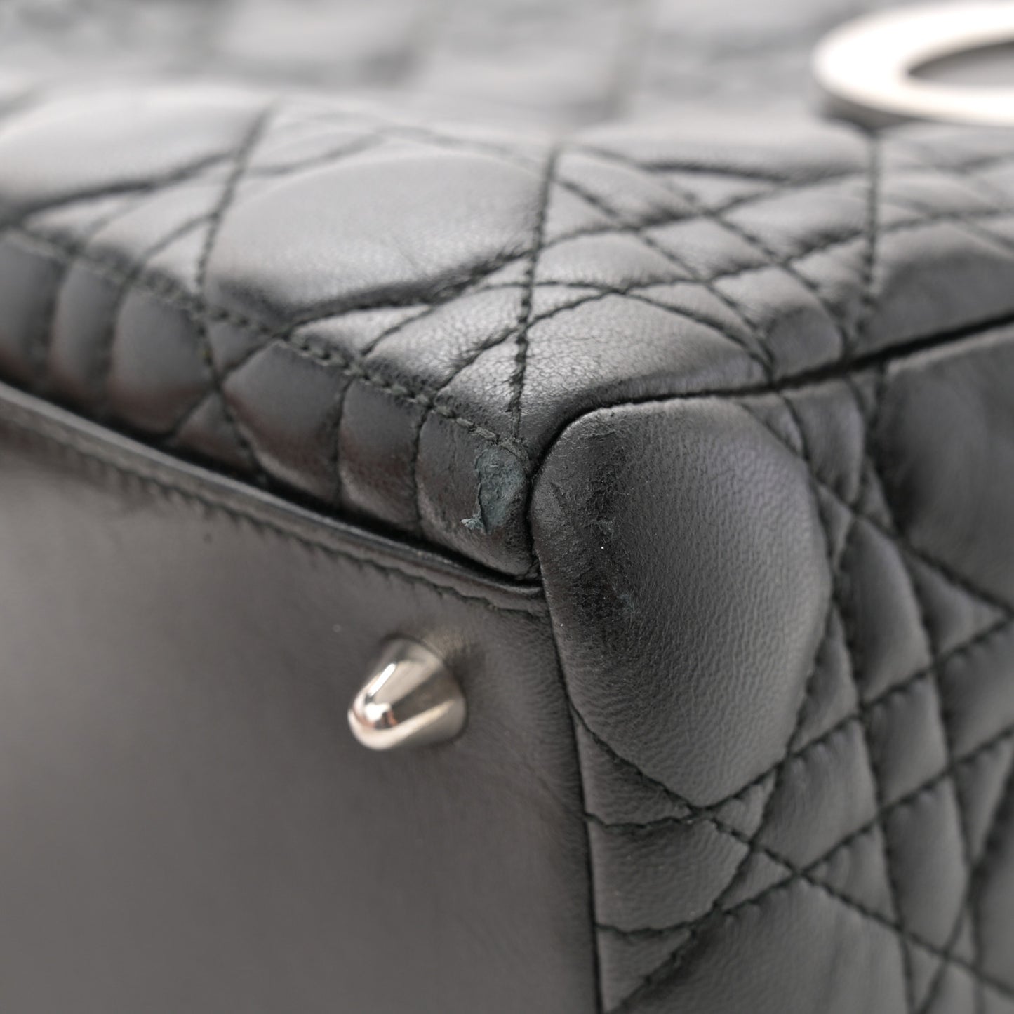 Lambskin Cannage Medium Lady Dior Black