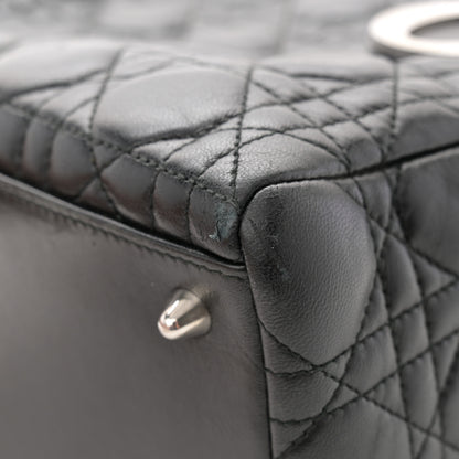 Christian Dior Lambskin Cannage Medium Lady Dior Black 11 of 12