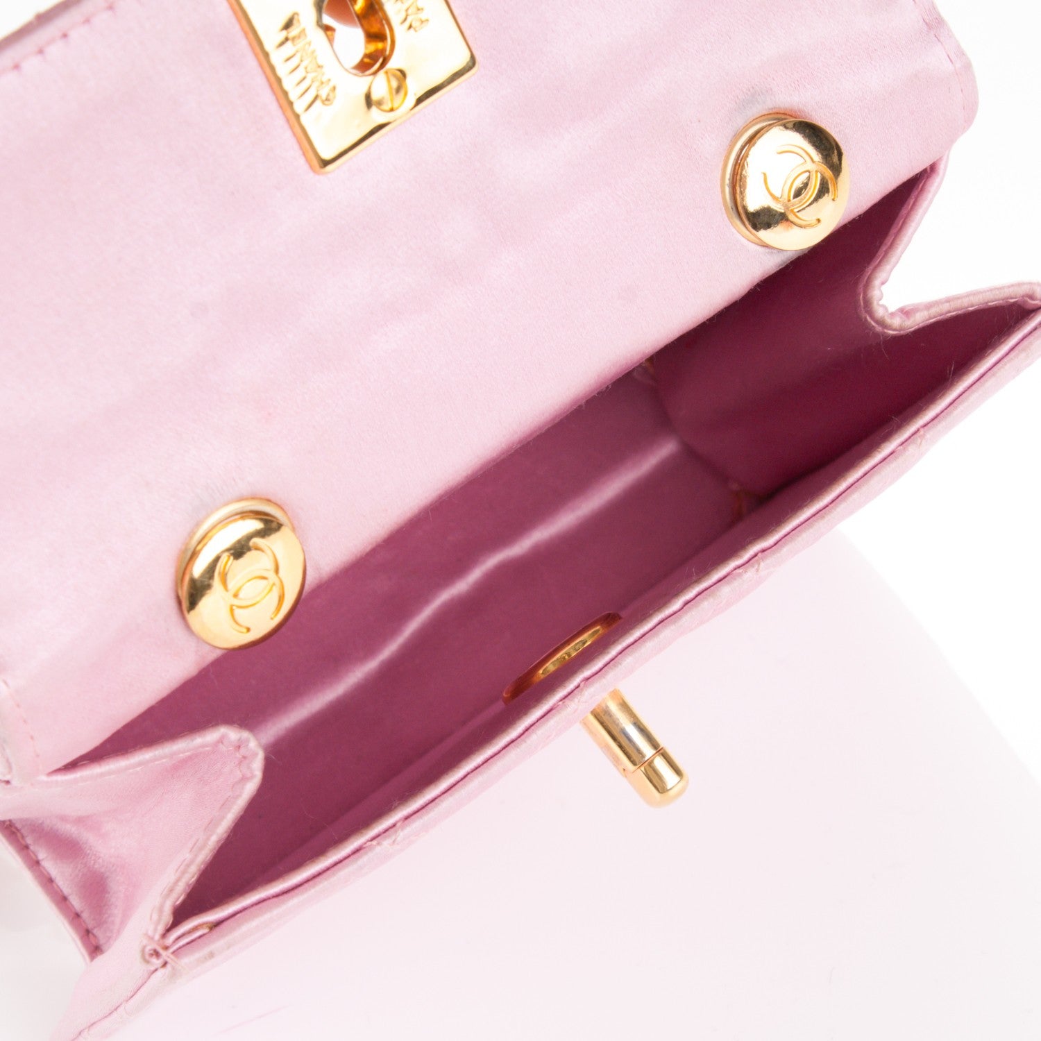 Chanel Satin Quilted Micro Mini Flap Pink 5 of 7