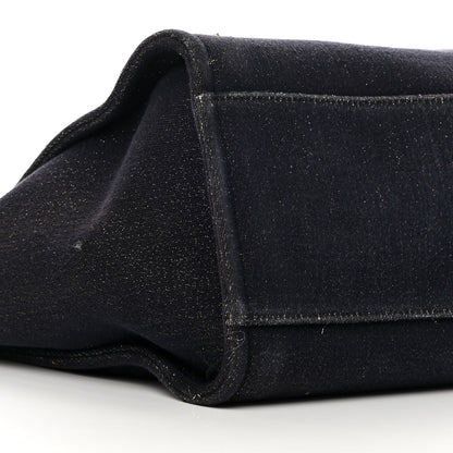 Chanel Lurex Canvas Medium Deauville Tote Navy Blue Gold 9 of 18