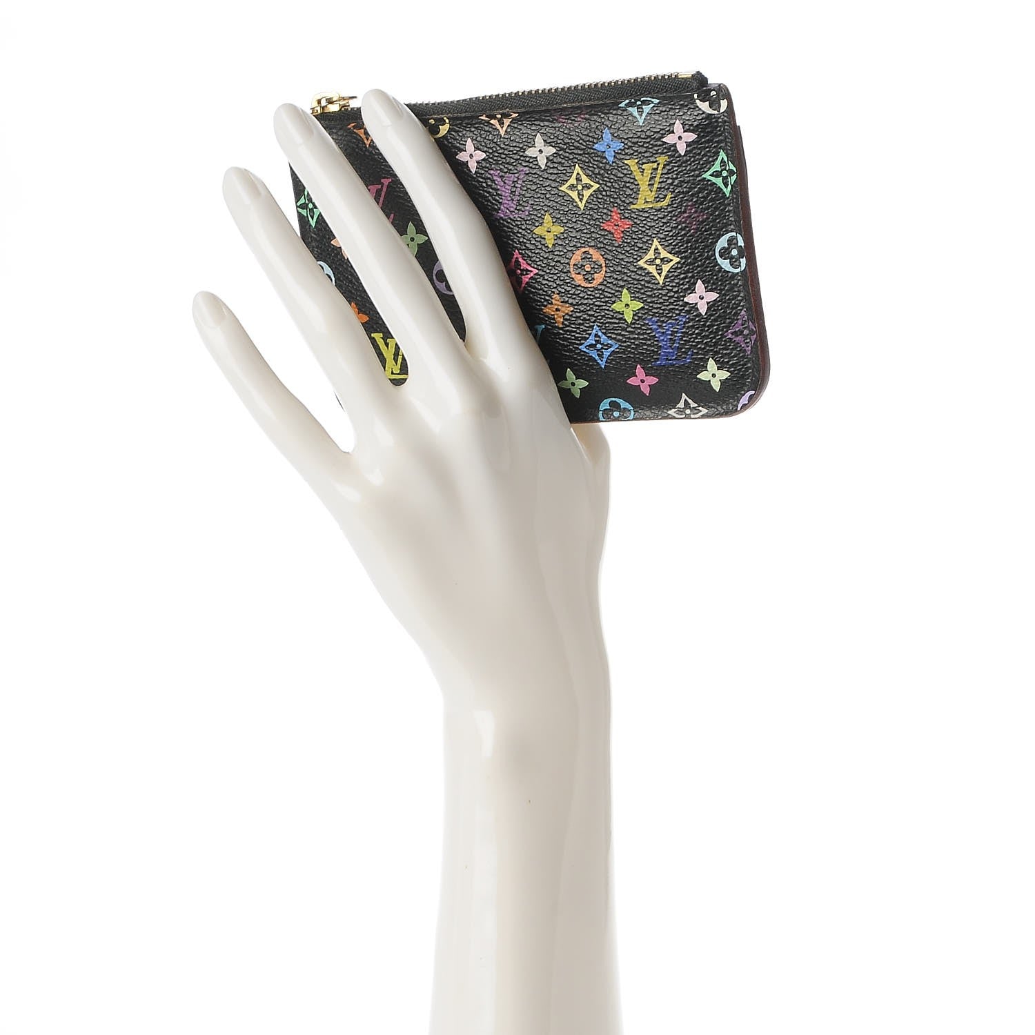 Louis Vuitton Monogram Multicolor Key Pouch Black Violet 2 of 7