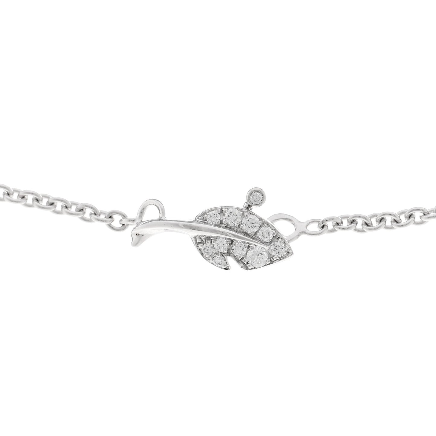 18K White Gold Diamond Medium Rose Dior Bagatelle Necklace
