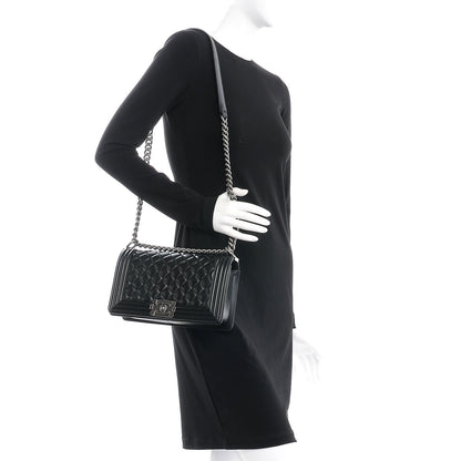 Chanel Lambskin Quilted Medium Boy Flap Black 2 of 8
