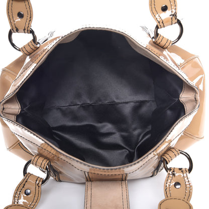 Valentino Garavani Patent Crystal Catch Satchel Beige 5 of 11