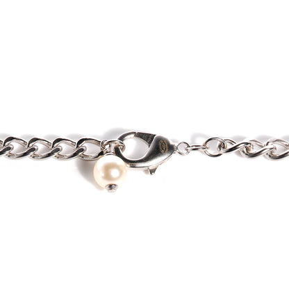 Chanel Pearl CC Long Chain Necklace Silver 4 of 6