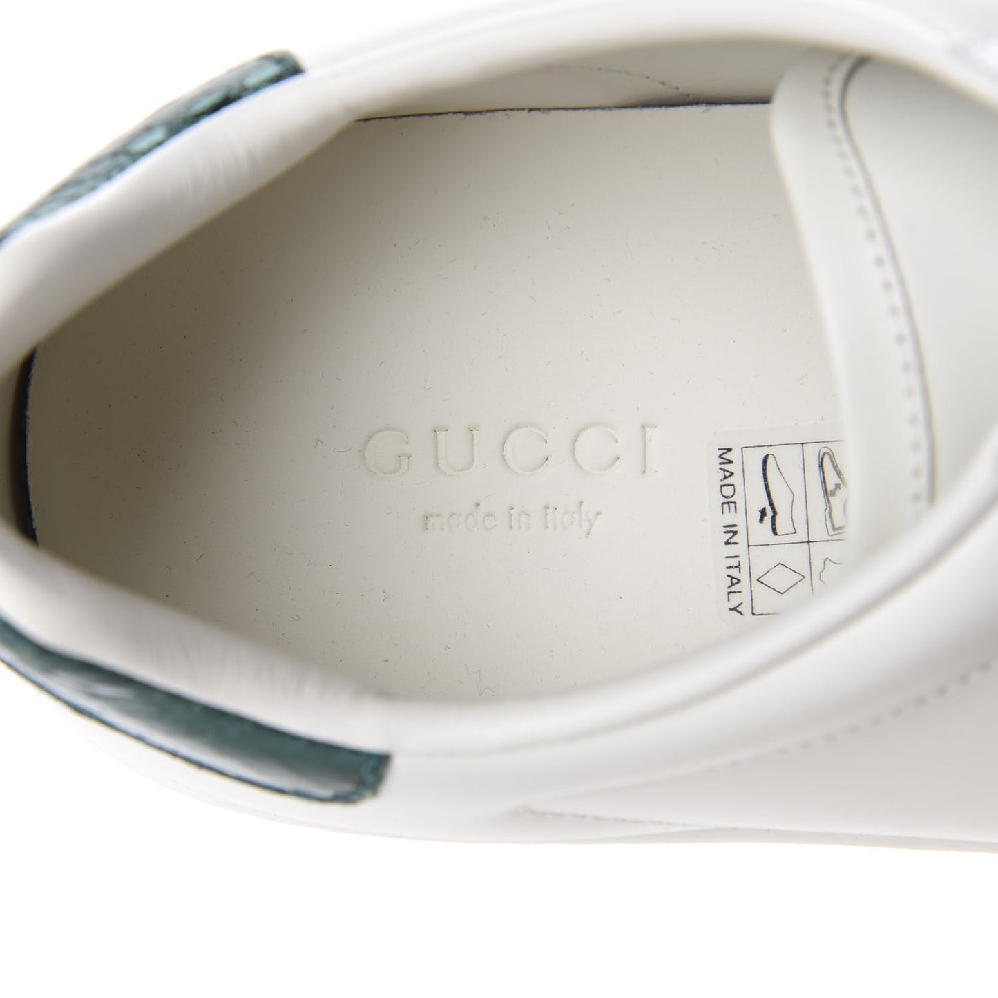 Calfskin Ayers Bee Embroidered Womens Ace Sneakers 39 White Green