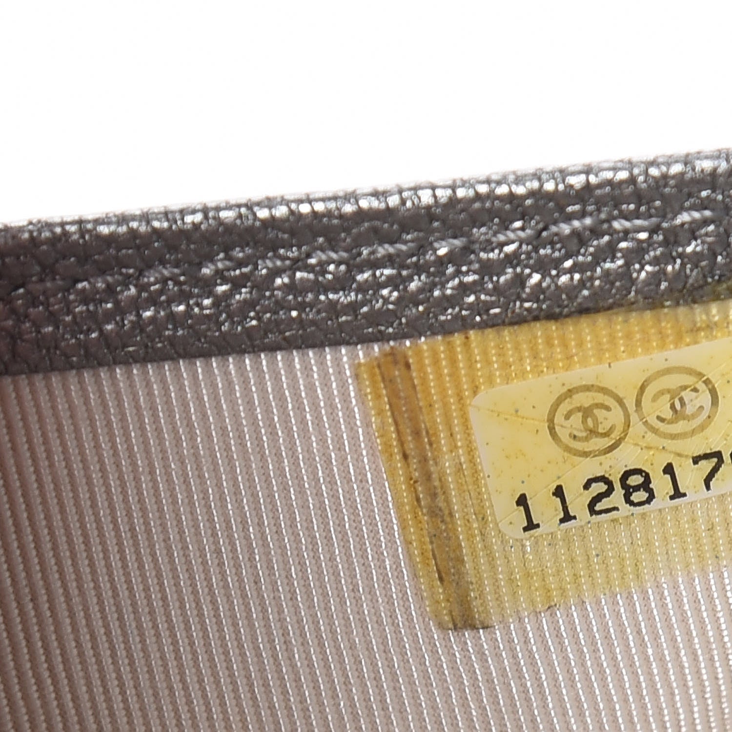 Chanel Metallic Calfskin Diamond Stitched Card Holder Wallet Gold Silver 10 of 19