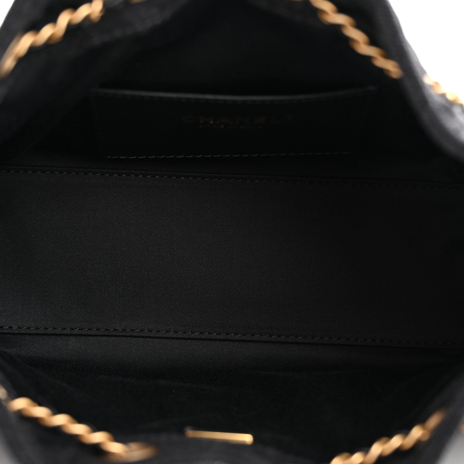 Chanel Washed Denim Quilted Mini Chanel 25 Handbag Black 5 of 10
