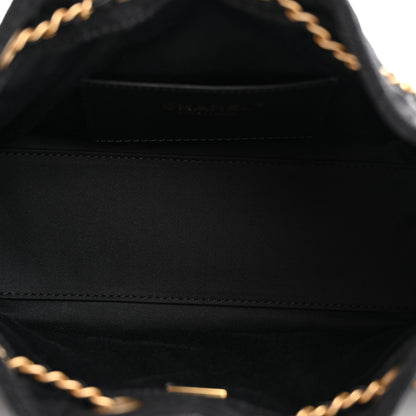 Chanel Washed Denim Quilted Mini Chanel 25 Handbag Black 5 of 10