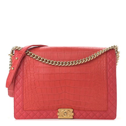 Chanel Alligator Large Boy Reverso Flap Red 1 of 10
