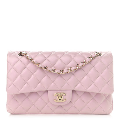 Chanel Iridescent Calfskin Quilted Medium Double Flap Light Pink 1 of 11